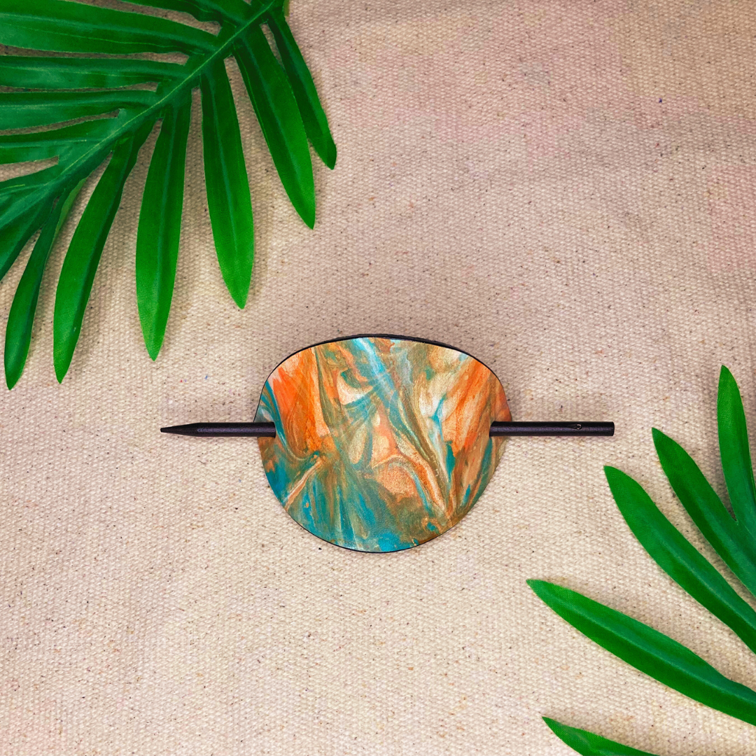 Barrette à cheveux en marbling